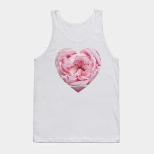 Delicate Pink Rose Flower Heart Tank Top